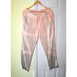 XCVI Mind Set tie dye Women Crops pants Pull on Size Small Drawstring cream
